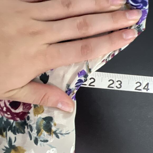 Vintage California Miss Robe Women Large Floral‎ Ivory Silky Damask Kimono - Picture 9 of 11